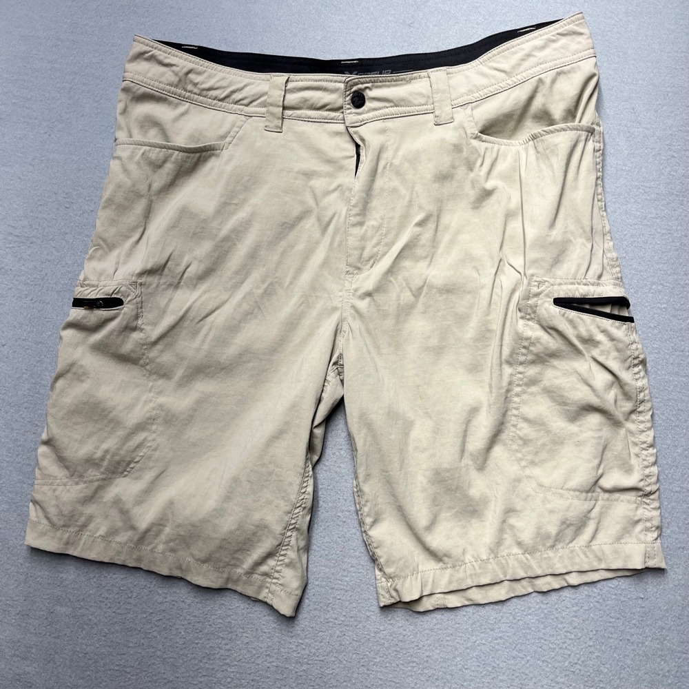ZeroXposur Mens Khaki Tan‎ Cargo Shorts Size 36 Zipper Pockets Outdoor Hiking